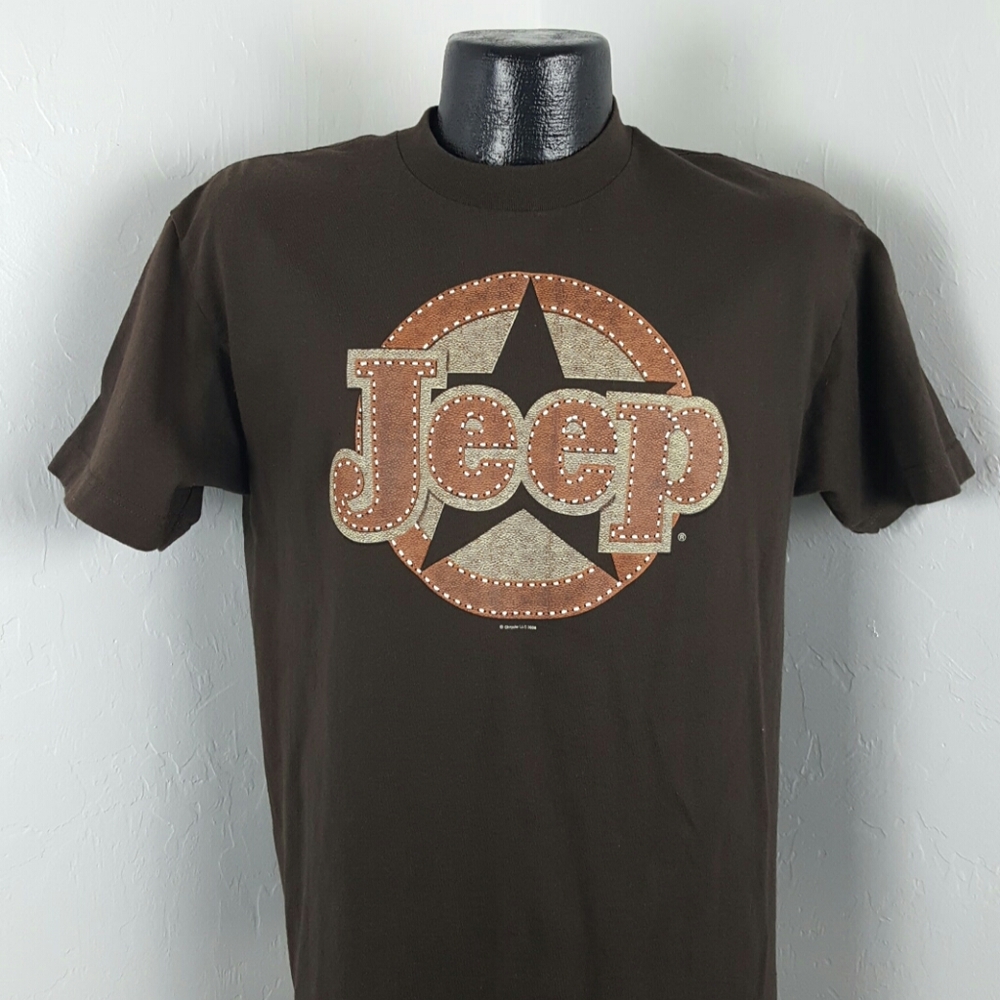 A AA brown t-shirt short sleeve graphic men size M vintage cotton